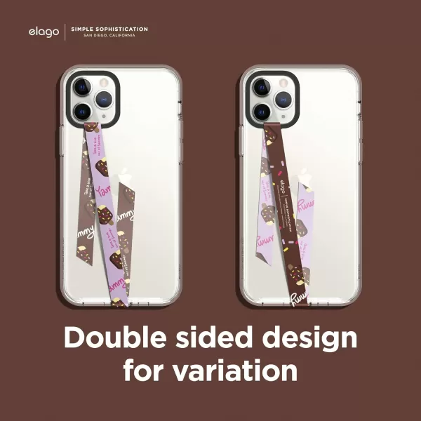 elago Phone Strap with Stickers Phone Grip Phone Loop Compatible with All Smartphone Case Double Sided Design Stickers Included Compatible with magsafe Green Strap amp Strawberry Ice CreamLavender