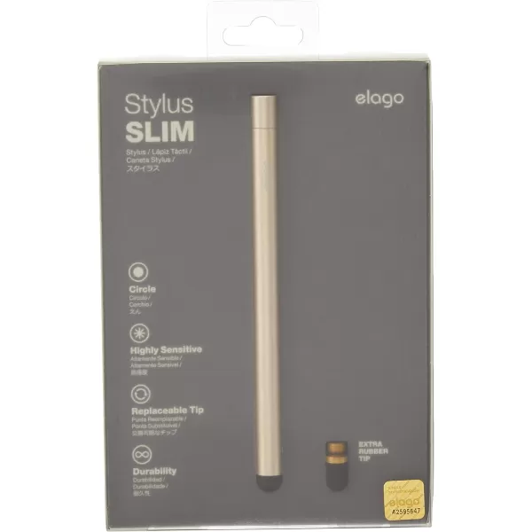 elago Premium Aluminum Stylus Pens for All Touch Screen TabletsCell Phones SlimSliver Replaceable Tip Extra Tip Included Compatible with iPhone iPad Galaxy S Series Galaxy Tab Kindle FireGold