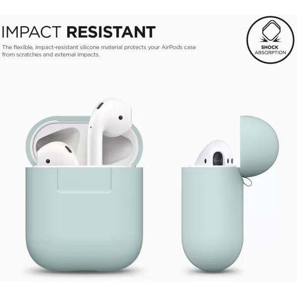 elago Premium Silicone AirPods Case Designed for Apple AirPods 1 and 2 Front LED Visible PeachBaby Mint