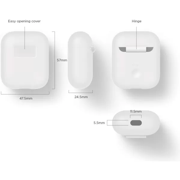 elago Premium Silicone AirPods Case Designed for Apple AirPods 1 and 2 Front LED Visible PeachMulti