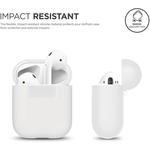 elago Premium Silicone AirPods Case Designed for Apple AirPods 1 and 2 Front LED Visible PeachMulti