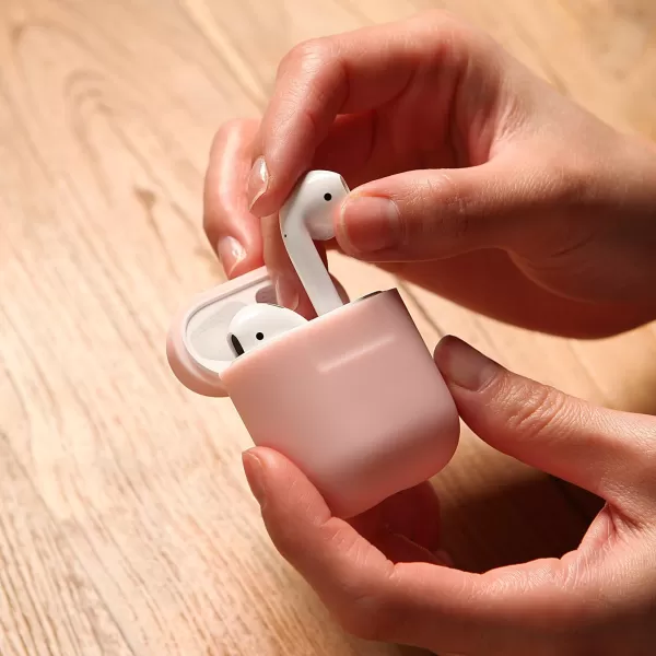 elago Premium Silicone AirPods Case Designed for Apple AirPods 1 and 2 Front LED Visible PeachRed