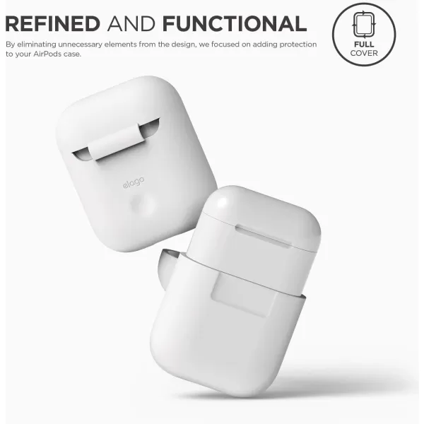 elago Premium Silicone AirPods Case Designed for Apple AirPods 1 and 2 Front LED Visible PeachWhite