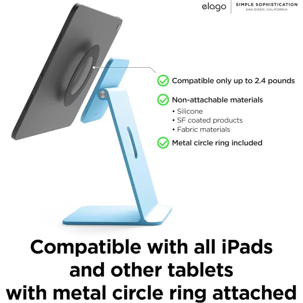 elago Premium iPad Magnetic Stand Designed for iPad Pro 1295th4th Gen iPad Pro 113rd2nd Gen iPad Air 1095th4th Gen iPad Mini 836th Gen iPad 10910th Gen SilverLight Blue