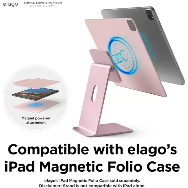 elago Premium iPad Magnetic Stand Designed for iPad Pro 1295th4th Gen iPad Pro 113rd2nd Gen iPad Air 1095th4th Gen iPad Mini 836th Gen iPad 10910th Gen SilverSand Pink