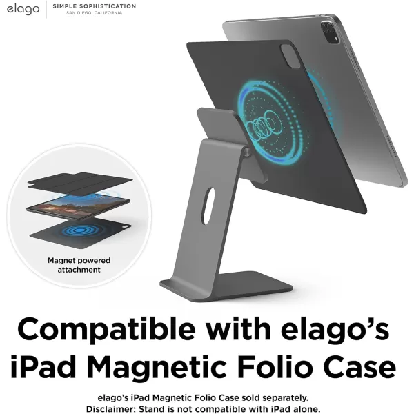 elago Premium iPad Magnetic Stand Designed for iPad Pro 1295th4th Gen iPad Pro 113rd2nd Gen iPad Air 1095th4th Gen iPad Mini 836th Gen iPad 10910th Gen SilverDark Grey