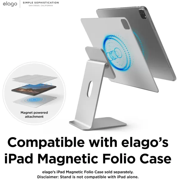 elago Premium iPad Magnetic Stand Designed for iPad Pro 1295th4th Gen iPad Pro 113rd2nd Gen iPad Air 1095th4th Gen iPad Mini 836th Gen iPad 10910th Gen SilverSilver