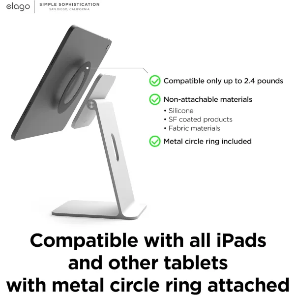 elago Premium iPad Magnetic Stand Designed for iPad Pro 1295th4th Gen iPad Pro 113rd2nd Gen iPad Air 1095th4th Gen iPad Mini 836th Gen iPad 10910th Gen SilverSilver