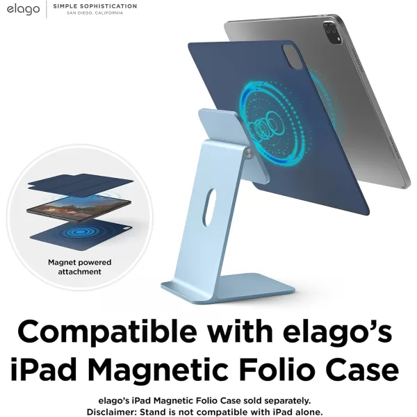 elago Premium iPad Magnetic Stand Designed for iPad Pro 1295th4th Gen iPad Pro 113rd2nd Gen iPad Air 1095th4th Gen iPad Mini 836th Gen iPad 10910th Gen SilverLight Blue