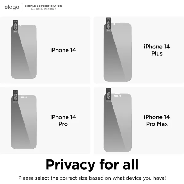 elago Privacy Glass Screen Protector Compatible with iPhone 14 Pro Max  Protect Privacy 9H Surface Hardness ShatterProof Scratch ProtectioniPhone 14  iPhone 13 Pro  iPhone 13