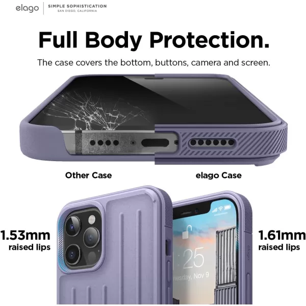 elago Protective Armor Case Compatible with iPhone 12 Pro Max Dark Grey  Shock Absorbing Design Durable TPU Wireless Charging Supported US Patent RegisteredLavender Grey