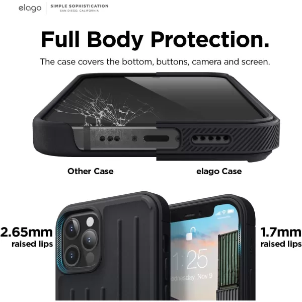 elago Protective Armor Case Compatible with iPhone 12 and Compatible with iPhone 12 Pro 61 Inch Black  Shock Absorbing Design Durable TPU Wireless Charging SupportedBlack