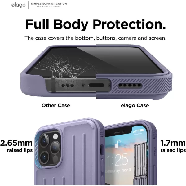 elago Protective Armor Case Compatible with iPhone 12 and Compatible with iPhone 12 Pro 61 Inch Black  Shock Absorbing Design Durable TPU Wireless Charging SupportedPurple Grey