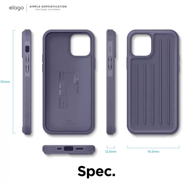 elago Protective Armor Case Compatible with iPhone 12 and Compatible with iPhone 12 Pro 61 Inch Black  Shock Absorbing Design Durable TPU Wireless Charging SupportedPurple Grey