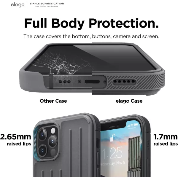 elago Protective Armor Case Compatible with iPhone 12 and Compatible with iPhone 12 Pro 61 Inch Black  Shock Absorbing Design Durable TPU Wireless Charging SupportedGraphite Grey