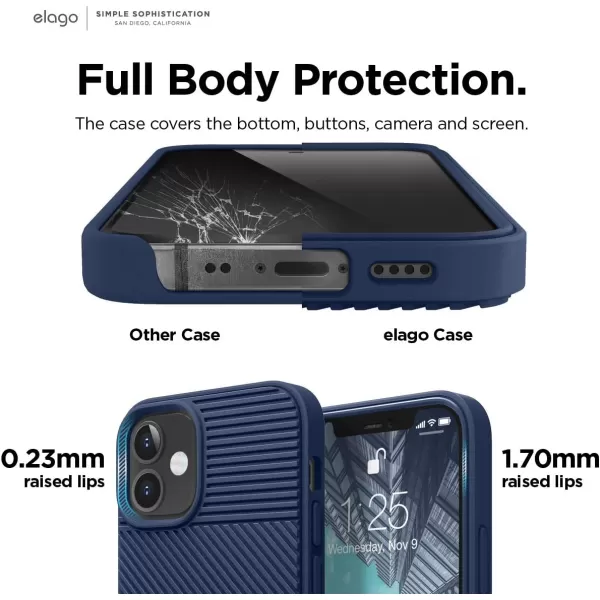 elago Protective Cushion Case Compatible with iPhone 12 Mini 2020 Black  Shock Absorbing Design Wireless Charging Supported Durable TPU Material US Patent RegisteredJean Indigo