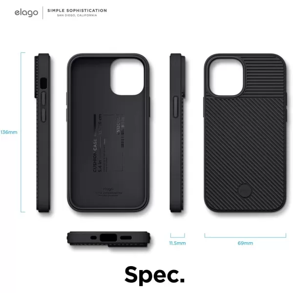 elago Protective Cushion Case Compatible with iPhone 12 Mini 2020 Black  Shock Absorbing Design Wireless Charging Supported Durable TPU Material US Patent RegisteredBlack