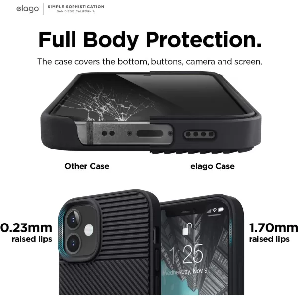 elago Protective Cushion Case Compatible with iPhone 12 Mini 2020 Black  Shock Absorbing Design Wireless Charging Supported Durable TPU Material US Patent RegisteredBlack