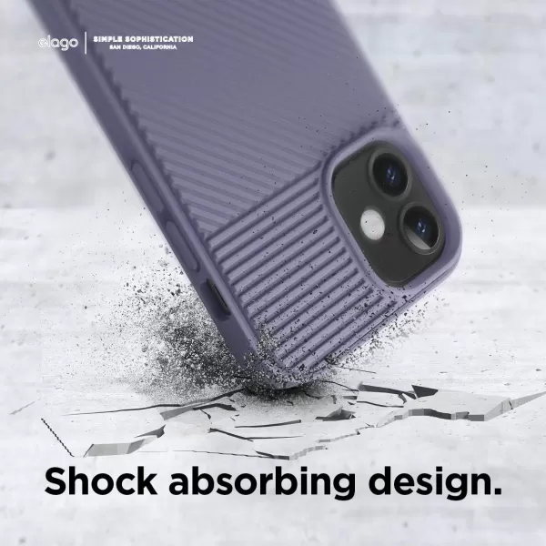 elago Protective Cushion Case Compatible with iPhone 12 Mini 2020 Black  Shock Absorbing Design Wireless Charging Supported Durable TPU Material US Patent RegisteredPurple Grey