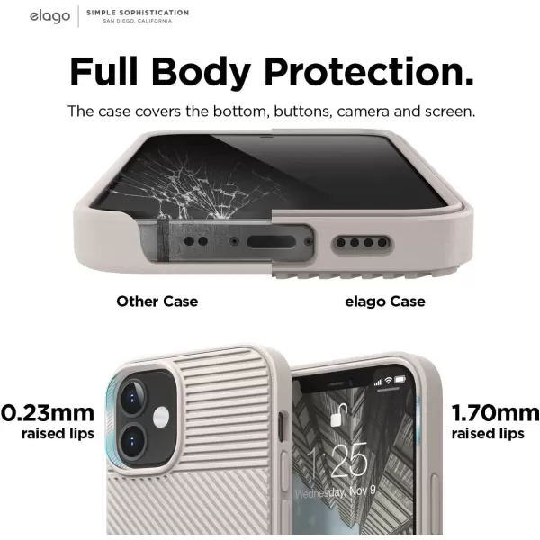 elago Protective Cushion Case Compatible with iPhone 12 Mini 2020 Black  Shock Absorbing Design Wireless Charging Supported Durable TPU Material US Patent RegisteredStone