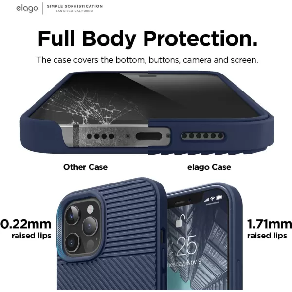 elago Protective Cushion Case Compatible with iPhone 12 Pro Max 2020 Graphite Grey  Shock Absorbing Design Wireless Charging Supported Durable TPU Material US Patent RegisteredNavy Blue