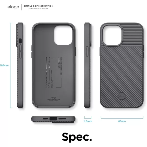 elago Protective Cushion Case Compatible with iPhone 12 Pro Max 2020 Graphite Grey  Shock Absorbing Design Wireless Charging Supported Durable TPU Material US Patent RegisteredGraphite Grey