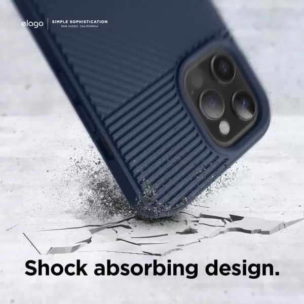 elago Protective Cushion Case Compatible with iPhone 12 Pro Max 2020 Graphite Grey  Shock Absorbing Design Wireless Charging Supported Durable TPU Material US Patent RegisteredNavy Blue