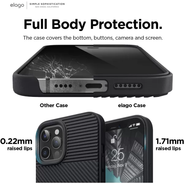 elago Protective Cushion Case Compatible with iPhone 12 Pro Max 2020 Graphite Grey  Shock Absorbing Design Wireless Charging Supported Durable TPU Material US Patent RegisteredBlack