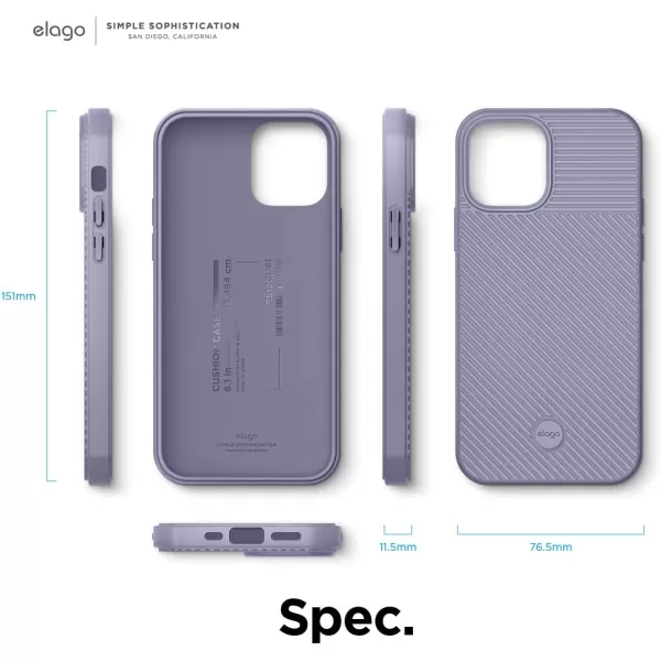 elago Protective Cushion Case Compatible with iPhone 12 and Compatible with iPhone 12 Pro 61 Inch 2020 Purple Grey  Shock Absorbing Design Wireless Charging SupportedPurple Grey