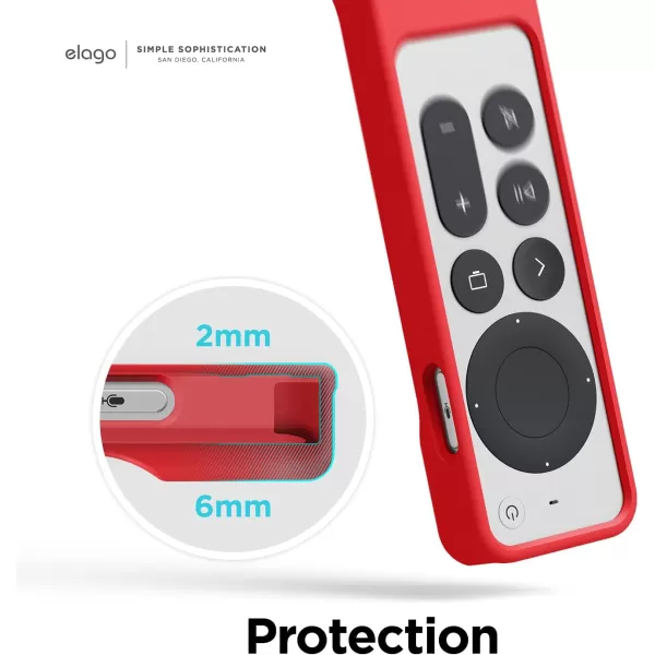 elago R1 Case Compatible with 2022 Apple TV 4K Siri Remote 3rd Gen 2021 Siri Remote 2nd Gen Magnet Technology Lanyard Included Full Access to All Functions BlackRed