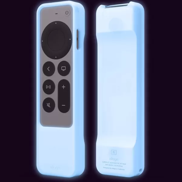 elago R1 Case Compatible with 2022 Apple TV 4K Siri Remote 3rd Gen 2021 Siri Remote 2nd Gen Magnet Technology Lanyard Included Full Access to All Functions BlackNightglow Blue