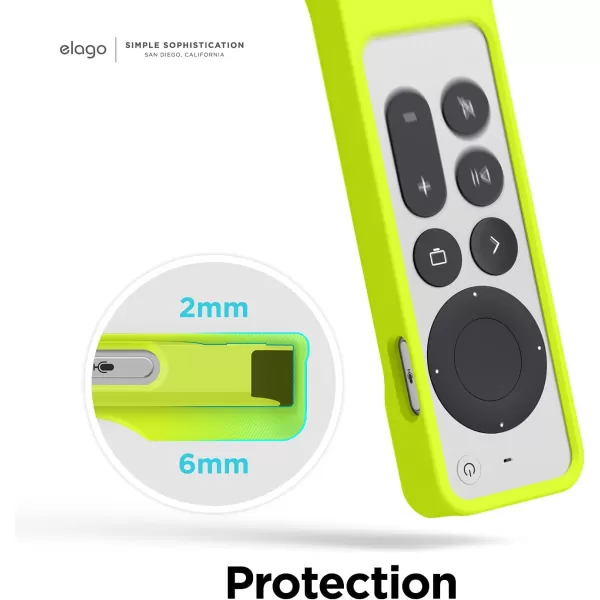 elago R1 Case Compatible with 2022 Apple TV 4K Siri Remote 3rd Gen 2021 Siri Remote 2nd Gen Magnet Technology Lanyard Included Full Access to All Functions BlackNeon Yellow