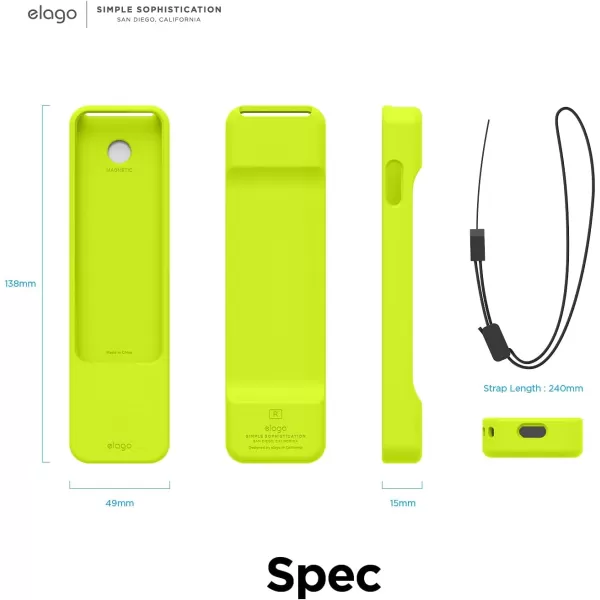 elago R1 Case Compatible with 2022 Apple TV 4K Siri Remote 3rd Gen 2021 Siri Remote 2nd Gen Magnet Technology Lanyard Included Full Access to All Functions BlackNeon Yellow