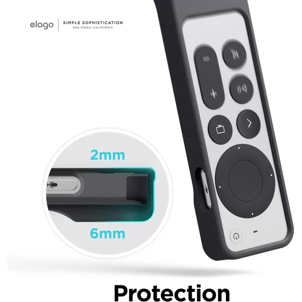 elago R1 Case Compatible with 2022 Apple TV 4K Siri Remote 3rd Gen 2021 Siri Remote 2nd Gen Magnet Technology Lanyard Included Full Access to All Functions BlackBlack