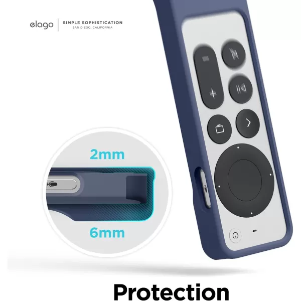 elago R1 Case Compatible with 2022 Apple TV 4K Siri Remote 3rd Gen 2021 Siri Remote 2nd Gen Magnet Technology Lanyard Included Full Access to All Functions BlackJean Indigo