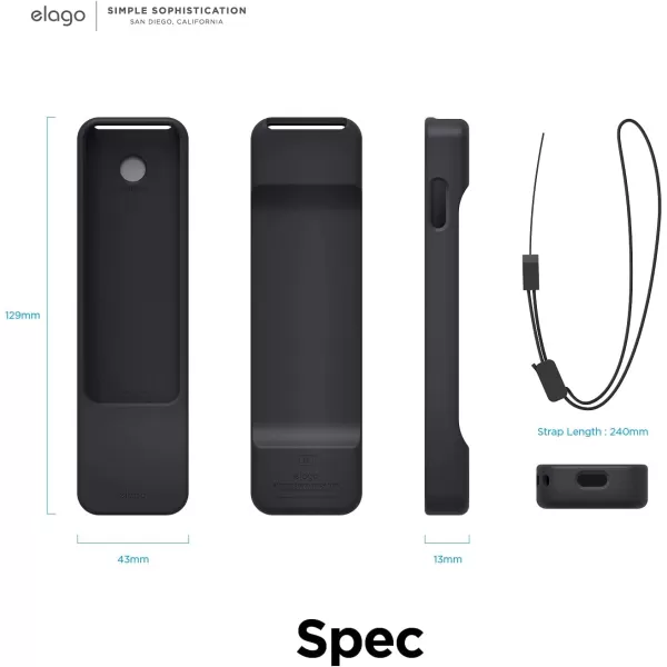 elago R1 Case Compatible with 2022 Apple TV 4K Siri Remote 3rd Gen 2021 Siri Remote 2nd Gen Magnet Technology Lanyard Included Full Access to All Functions BlackBlack