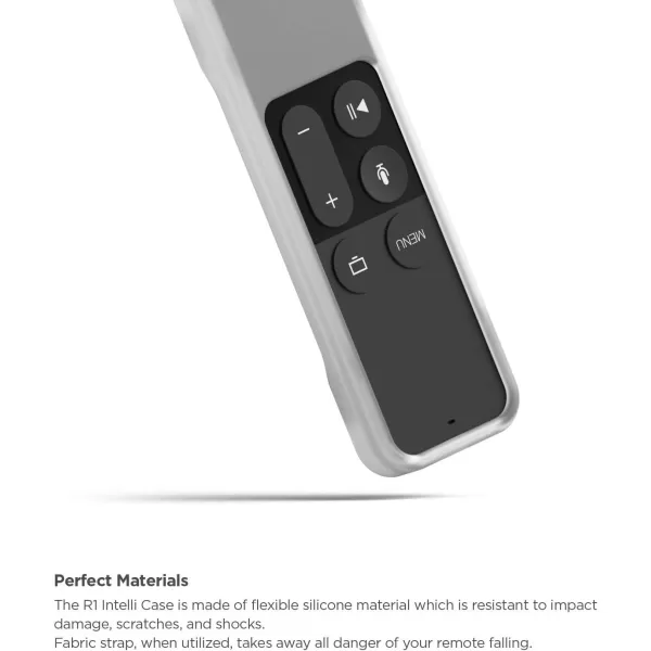 elago R1 Protective Silicone Case Cover Compatible with Apple TV 4K Siri 4th and 5th Generation Siri Remote Control  Magnet Technology Lanyard Included Shock Absorption  BlackClear White