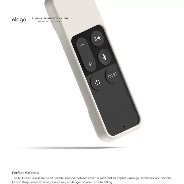 elago R1 Protective Silicone Case Cover Compatible with Apple TV 4K Siri 4th and 5th Generation Siri Remote Control  Magnet Technology Lanyard Included Shock Absorption  BlackSolid White