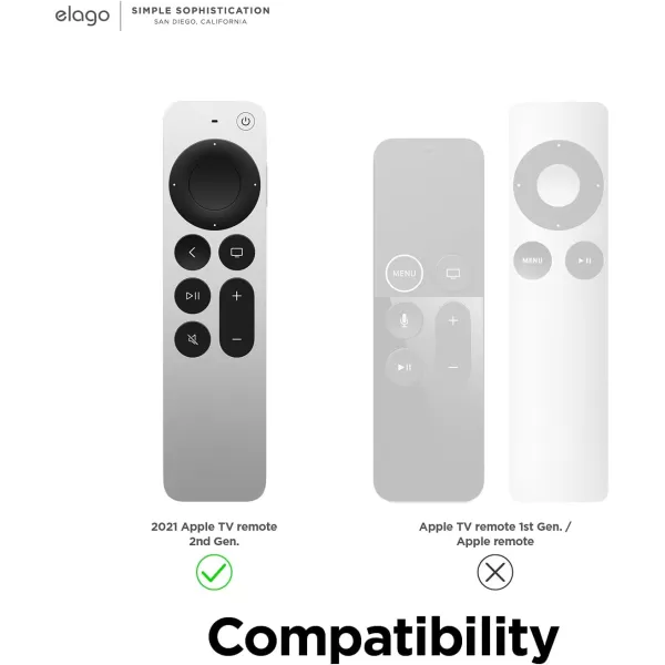 elago R2 Slim Case Compatible with 2022 Apple TV 4K HD Siri Remote 3rd Generation Compatible with 2021 Apple TV Siri Remote 2nd  Light ScratchFree Full Access to All Functions Nightglow BlueNightglow Blue