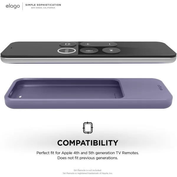 elago R2 Slim Case Compatible with Apple TV Siri Remote 1st Generation Sand Pink  Slim Design ScratchFree Silicone Shock Absorption Full AccessLavender Grey