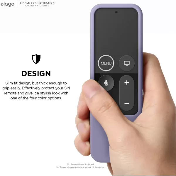 elago R2 Slim Case Compatible with Apple TV Siri Remote 1st Generation Sand Pink  Slim Design ScratchFree Silicone Shock Absorption Full AccessLavender Grey