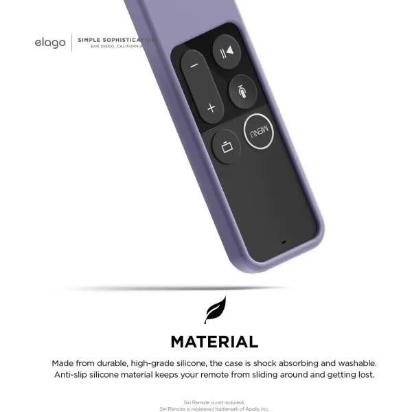 elago R2 Slim Case Compatible with Apple TV Siri Remote 1st Generation Sand Pink  Slim Design ScratchFree Silicone Shock Absorption Full AccessLavender Grey