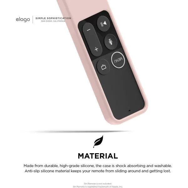 elago R2 Slim Case Compatible with Apple TV Siri Remote 1st Generation Sand Pink  Slim Design ScratchFree Silicone Shock Absorption Full AccessSand Pink