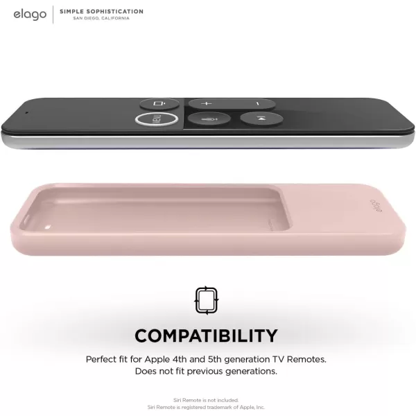 elago R2 Slim Case Compatible with Apple TV Siri Remote 1st Generation Sand Pink  Slim Design ScratchFree Silicone Shock Absorption Full AccessSand Pink