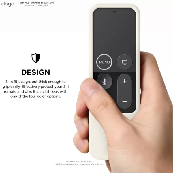 elago R2 Slim Case Compatible with Apple TV Siri Remote 1st Generation Sand Pink  Slim Design ScratchFree Silicone Shock Absorption Full AccessWhite