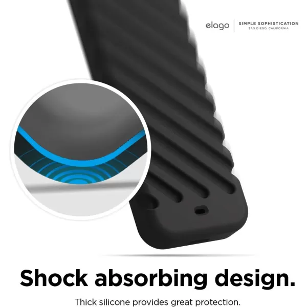 elago R3 Protective Case Compatible with Apple TV Siri Remote 1st Generation Neon Yellow  Extra Protection Durable Silicone Lanyard Included Full AccessBlack