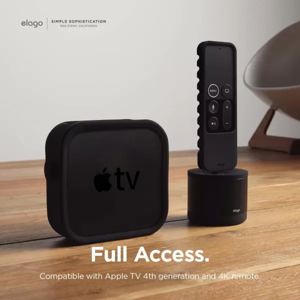 elago R3 Protective Case Compatible with Apple TV Siri Remote 1st Generation Neon Yellow  Extra Protection Durable Silicone Lanyard Included Full AccessBlack