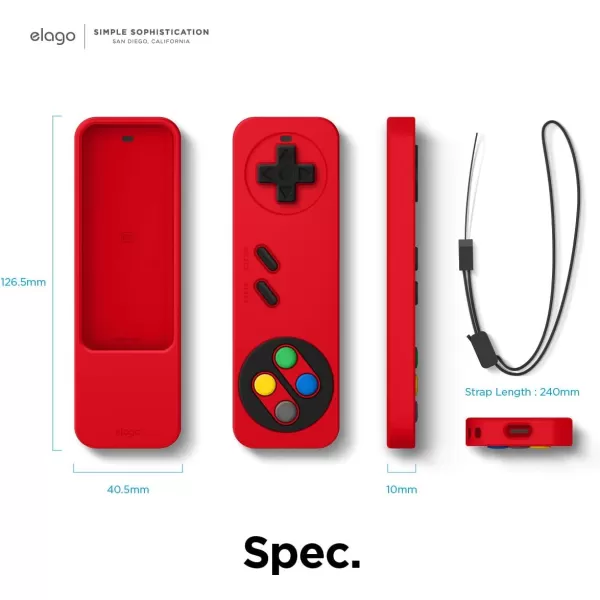 elago R4 Retro Apple TV Remote Case Compatible with Apple TV Siri Remote 1st Generation  Classic Controller Design NonFunctional Lanyard Included US Patent Registered Jean IndigoRed