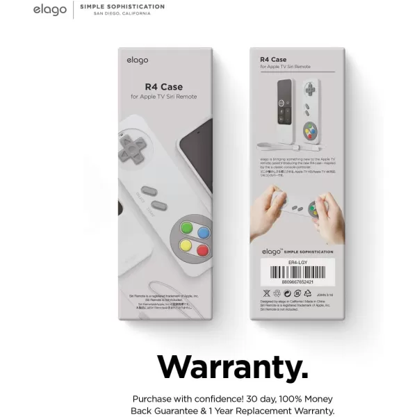 elago R4 Retro Apple TV Remote Case Compatible with Apple TV Siri Remote 1st Generation  Classic Controller Design NonFunctional Lanyard Included US Patent Registered Jean IndigoLight Grey