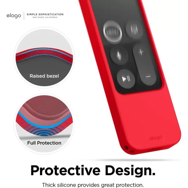 elago R4 Retro Apple TV Remote Case Compatible with Apple TV Siri Remote 1st Generation  Classic Controller Design NonFunctional Lanyard Included US Patent Registered Jean IndigoRed